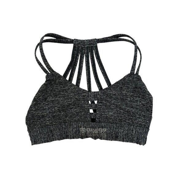 Victorias Secret PINK Strappy Back Gray Athletic Athleisure Sports Bra Ultimate - Picture 2 of 10